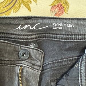 INC International Concepts Skinny Leg Curvy Fit Jeans - Charcoal